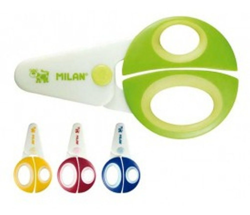 Imagen 2 de 2 de Tijera Infantil Funny Plastico 3 Años Milan Puntas Redondas