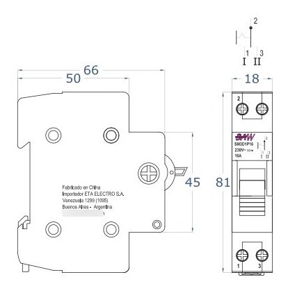 Imagen 2 de 5 de Conmutadora Manual Unipolar I-0-ll 16a 230vca Baw