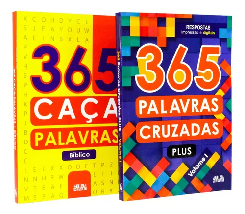 Kit 15 Livros, 365 Palavras Cruzadas + Caça Palavras + Jogos Divertido +  Sudokus + Labirintos