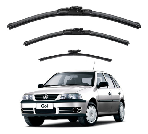 Kit 3 Palhetas Dianteiro + Traseiro Gol G2 G3 De 1999 A 2005