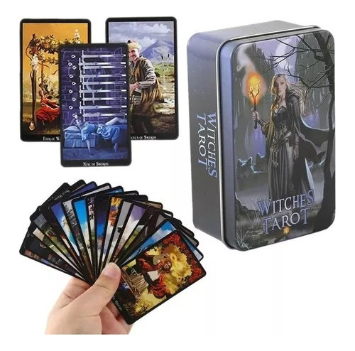 Oraculo Witches Tarot De Las Brujas Con Caja Metálica Y Guía