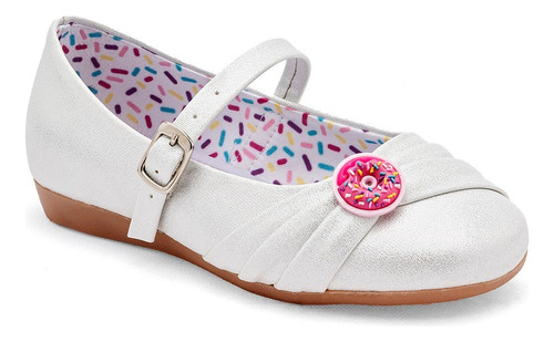 Flats Graduacion Miss Pink Grecia En Blanco Para Niña Tx7