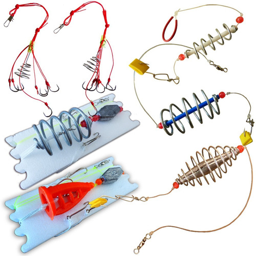 Combo X 7 Líneas Feeder Para La Pesca De Carpa Boga Sabalo