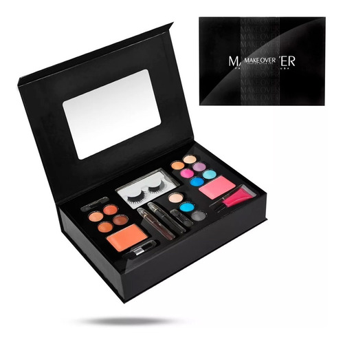 Set Maquillaje Sombras Rubor Labial Delineador Makeover 987