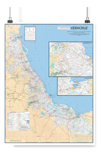 Veracruz Mapa Gigante 160x130 Para Pared