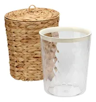 Comprar Cesto De Basura De Mimbre Con Tapa Y Forro, Cesto De Basura 