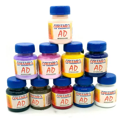 Pintura Para Ceramica Al Horno Ad Set Por 20 Colores 40cc