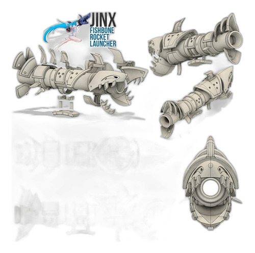 Lol Jinx Fishbone Archivo Stl Para Impresión 3d