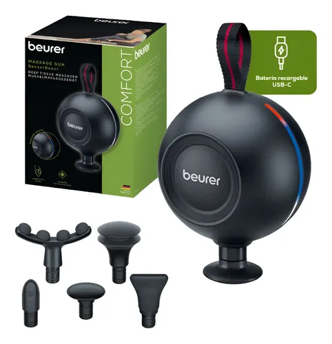 Pistola De Masaje Ergonómica Con Sensor De Presión Beurer Negro