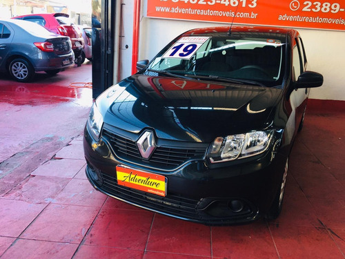 Imagem 1 de 10 de Renault Logan Authentique 1.0 Ano:2019 Preto Completo