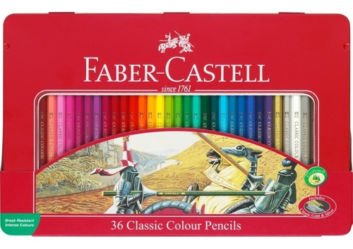 Lápiz Color Classic Hexagonal Lata 36 Col Faber Castell