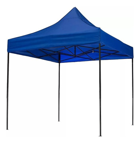 Tenda Gazebo 3x3 Sanfonado Em Aço Carbono Reforçado Cor Azul