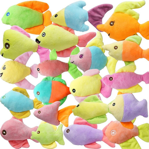 Multicolor Fish Dog Toys Plush Squeaky Toy For Mini Pets Pup
