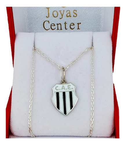 Conjunto Escudo Estudiantes De Caseros Plata 925 Forcet Jc