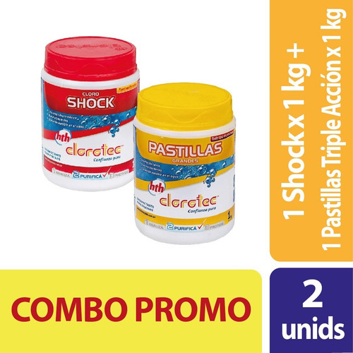 Imagen 2 de 7 de Pastilla 200 Grs Clorotec + Shock X 1 Kg Combo