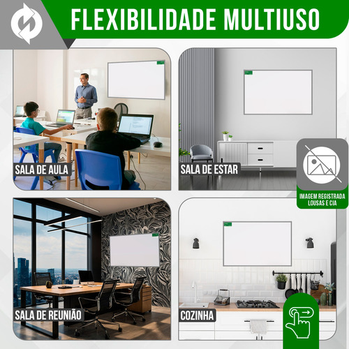 Lousa Quadro Branco 120x90 + 4 Canetas + 1 Apagador +