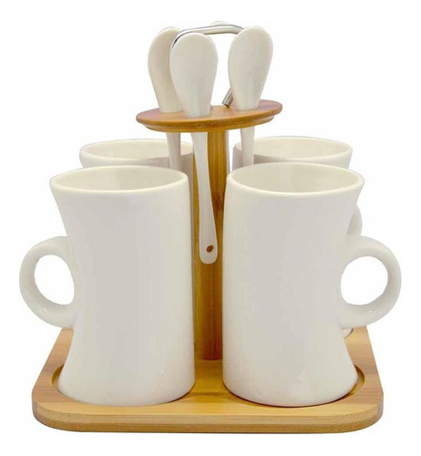 Set De Tazas Y Base De Bambú 9pzas Good & Good