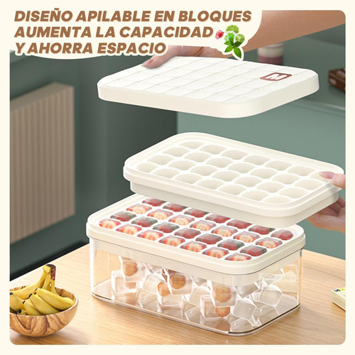 Bandejas De Hielo Con Tapa Y Pala: Silicona Resistente Y
