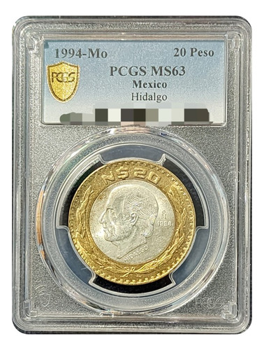 Moneda 20 Nuevos Pesos Miguel Hidalgo 1994 Pcgs Ms63