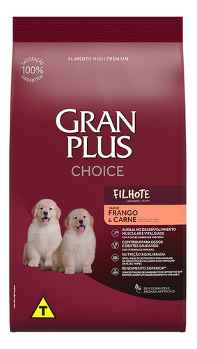 Ração Gran Plus Choice Cães Filhotes Frango E Carne 10,1 Kg