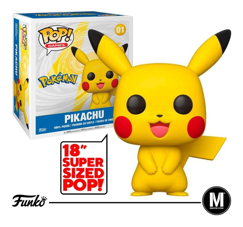 Funko Pop Pokemon Pikachu #01 Games 18 Inch Super Sized