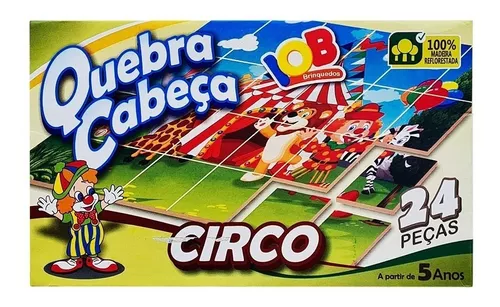 Brinquedo Educativo Jogo Pedagógico IOB Madeira - Quebra Cabeca CIRCO -  Ref.003