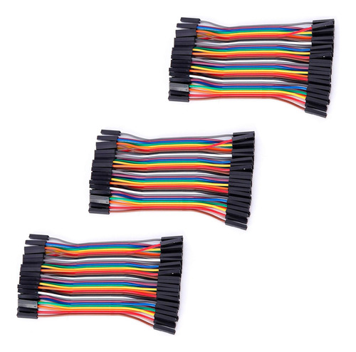 120 Cables Jumpers Dupont H-h, M-m, H-m 10cm Para Protoboard