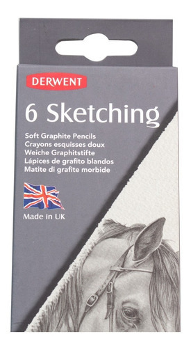Lápices Madera 6pz Hb 2b 4b Sketching Derwent Nuevos Dibujo