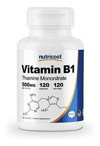 Nutricost Vitamin B1 (thiamine) 500 Mg, 120 Cápsulas