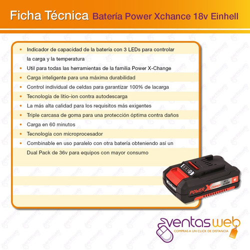 Amoladora Brushless Inalambrica 125mm Einhell Bateria 4 Amp