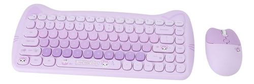 Conjunto De Teclado E Mouse 2.4g Sem Fio De 84 Teclas E 4 Te