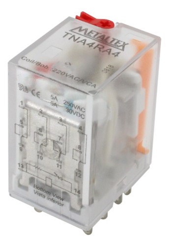 Relé Tna4ra4 230vca 4rev 5a Subminiatura Metaltex 220v