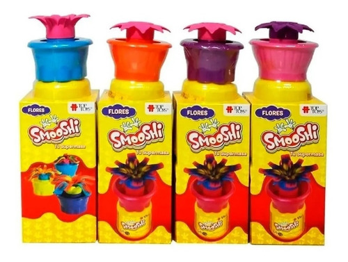 Imagen 1 de 3 de Smooshi Juego De Masa Mix Flores X2 Potes Top Toys