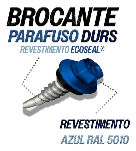 Brocante Durs Ecoseal #12 X 3/4 Azul Ral 5010 Kit C/ 250pcs