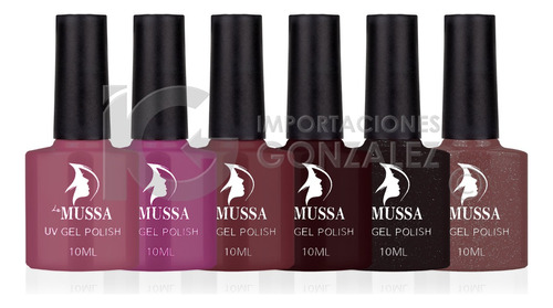 Gama De Gel Semipermanente Mussa® 6 Esmaltes Para Uñas Uv Color Gama U