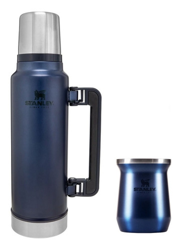 Imagen 1 de 10 de Set Mate + Termo Stanley Azul 1.4 Lt - Originales Caja