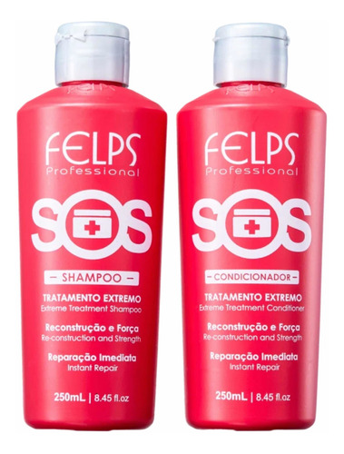 Imagem 2 de 2 de Felps Kit Duo Sos Shampoo + Condicionador 250ml + Brinde!!