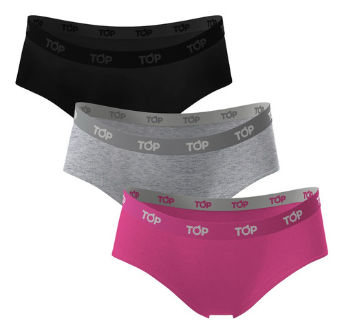 Pantaletas Algodón Con Elástico Pack 3 C2 Top