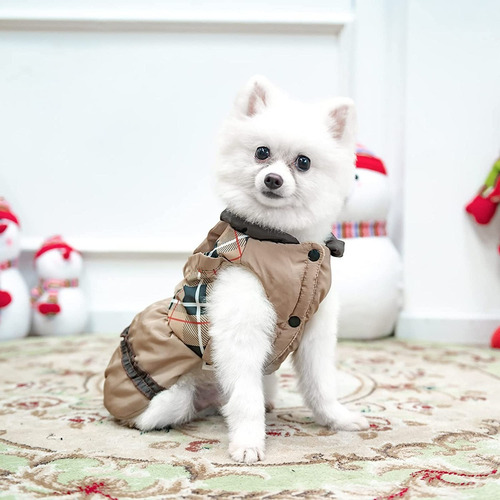 Abrigo Chaqueta Para Perro, Forro Clasico A Cuadros