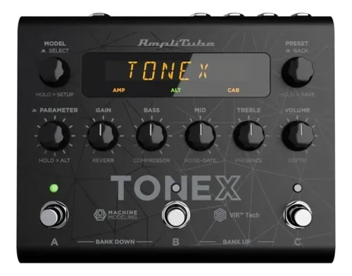 Pedal De Efeito Digital Amplitube Tonex Preto Para Guitarra Elétrica