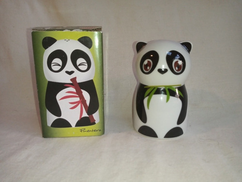 Saleiro Porcelana Urso Panda China In Box 8cm 