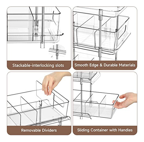 Organizador De Baño Transparente De 3 Niveles Con Separadore