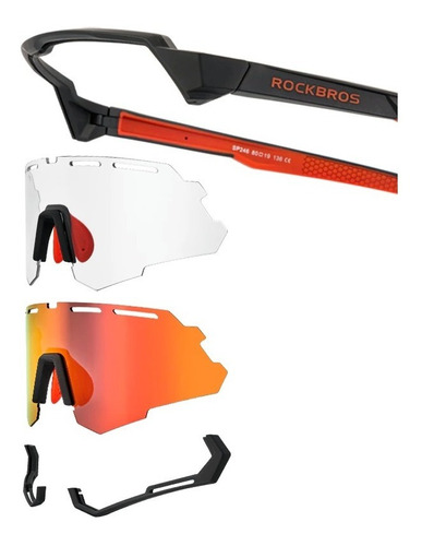 Lentes Ciclismo Rockbros Gafas 2en1 Polarizada Fotocromática