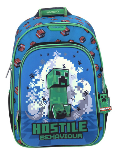 Mochila Escolar Chenson Grande Minecraft Hostile Niño