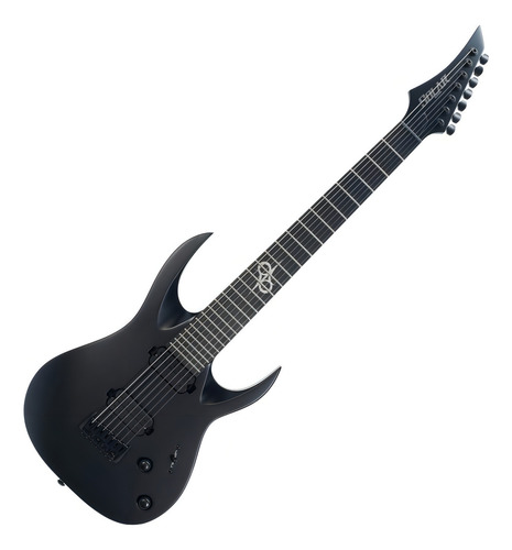 Guitarra elétrica Solar A2.7 type a de mogno carbon black fosco com diapasão de ébano