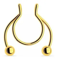 Comprar Piercing Septum Falso Para Nariz Fake Unisex Dorado