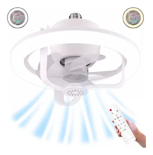 Ventilador Foco Lampara Led Rgb Socket 360° 50w Control