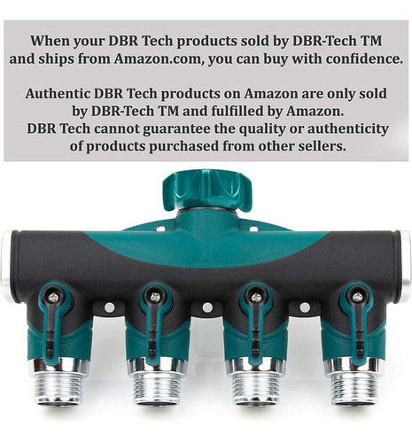 Dbr Tech 4 Way Garden Hose Splitter For Outdoor Lawn And Aa