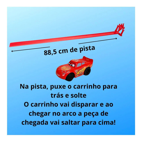 Pista Chegada Triunfal Com Carrinho Fricção do Carros da Disney, Toyng