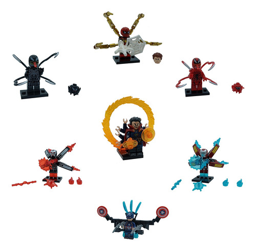 Set De Marvel Del Bloques Figuras Armables Kit 7 Piezas Lego